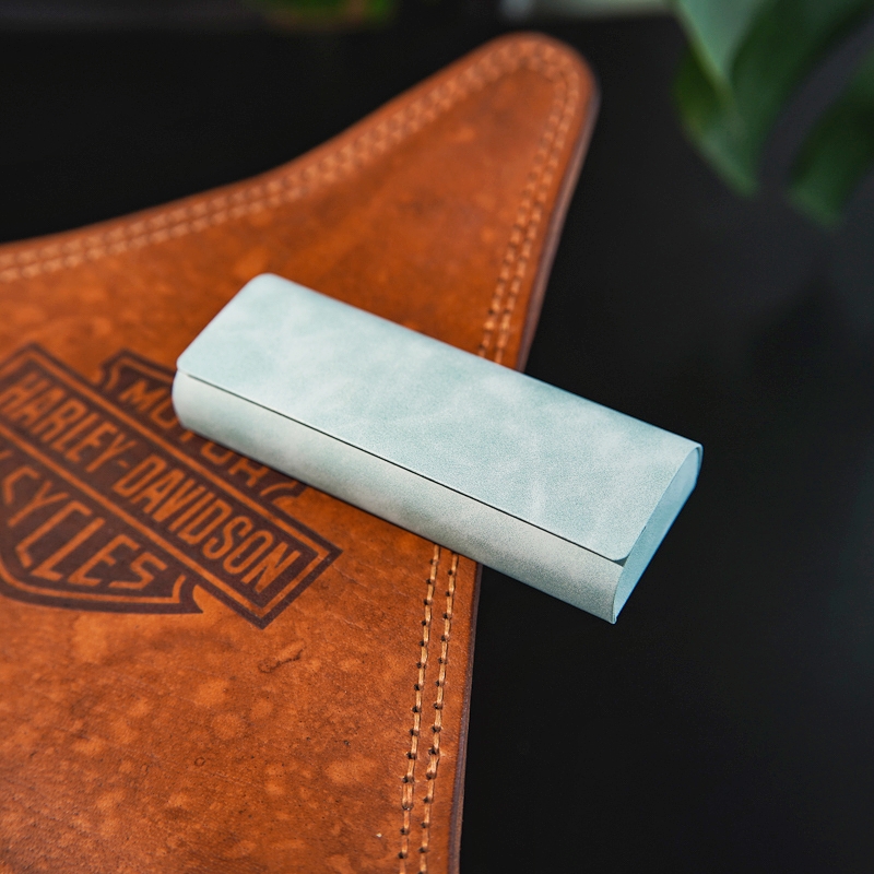 羊巴纹吉普手工眼镜盒高级感皮质复古抗压近视光学老花眼镜收纳盒