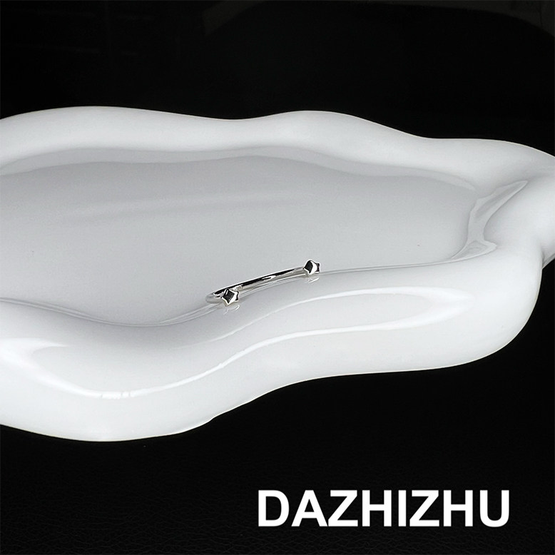 大只猪在家 可调节s925银星星指骨戒指关节戒指尾戒
