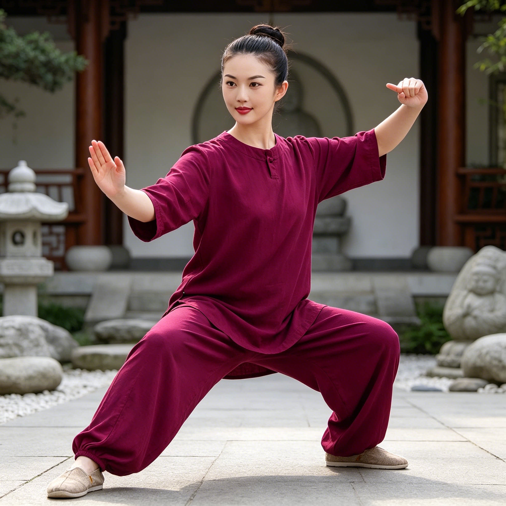 春夏男女款透气棉绸练功服中式禅意居士服短袖休闲透气打坐太极服