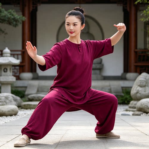 中式太极服禅修服打坐修行居士服