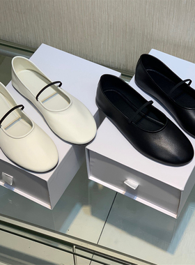 ANDS MB THE ROW 外贸女鞋真皮玛丽珍鞋平底芭蕾单鞋超软底晚晚鞋