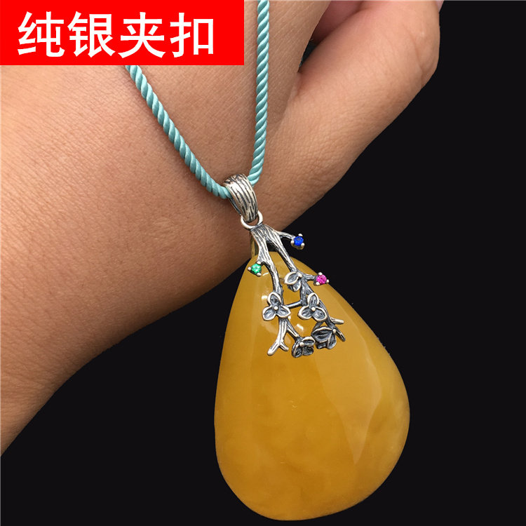 S92纯银 泰银 银扣子 吊坠夹扣瓜子扣翡翠蜜蜡吊坠夹扣 吊坠挂绳