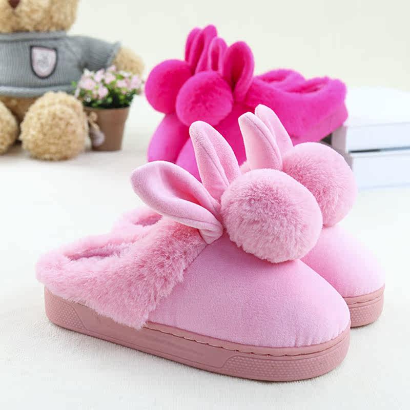 Pantoufles enfants en suède pour hiver - semelle caoutchouc - Ref 1007840 Image 1