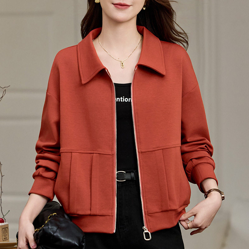 翻领卫衣外套女春秋2026年新款春季流行爆款时尚洋气夹克短款上衣