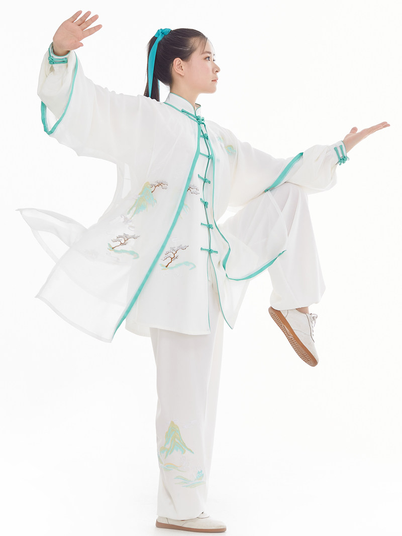恋太极新款刺绣山水太极服绣花表演服武术服春秋季男女款晨练服