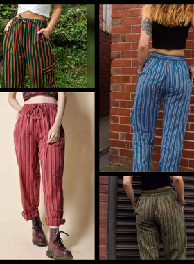 PERU秘鲁进口裤子男款女款pantalones rasta厄瓜多尔裤休闲亚麻裤