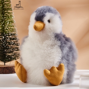 INCACULTURA品牌秘鲁进口企鹅羊驼毛公仔玩偶Penguin柔软可爱玩具