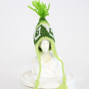 PERU秘鲁进口羊驼毛编织帽子马卡龙色钥匙扣包挂件针织小帽饰品