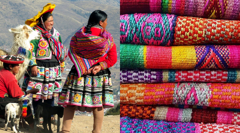 PERU秘鲁进口桌布民族风条纹餐布床单南美印加风格桌巾彩虹色餐巾