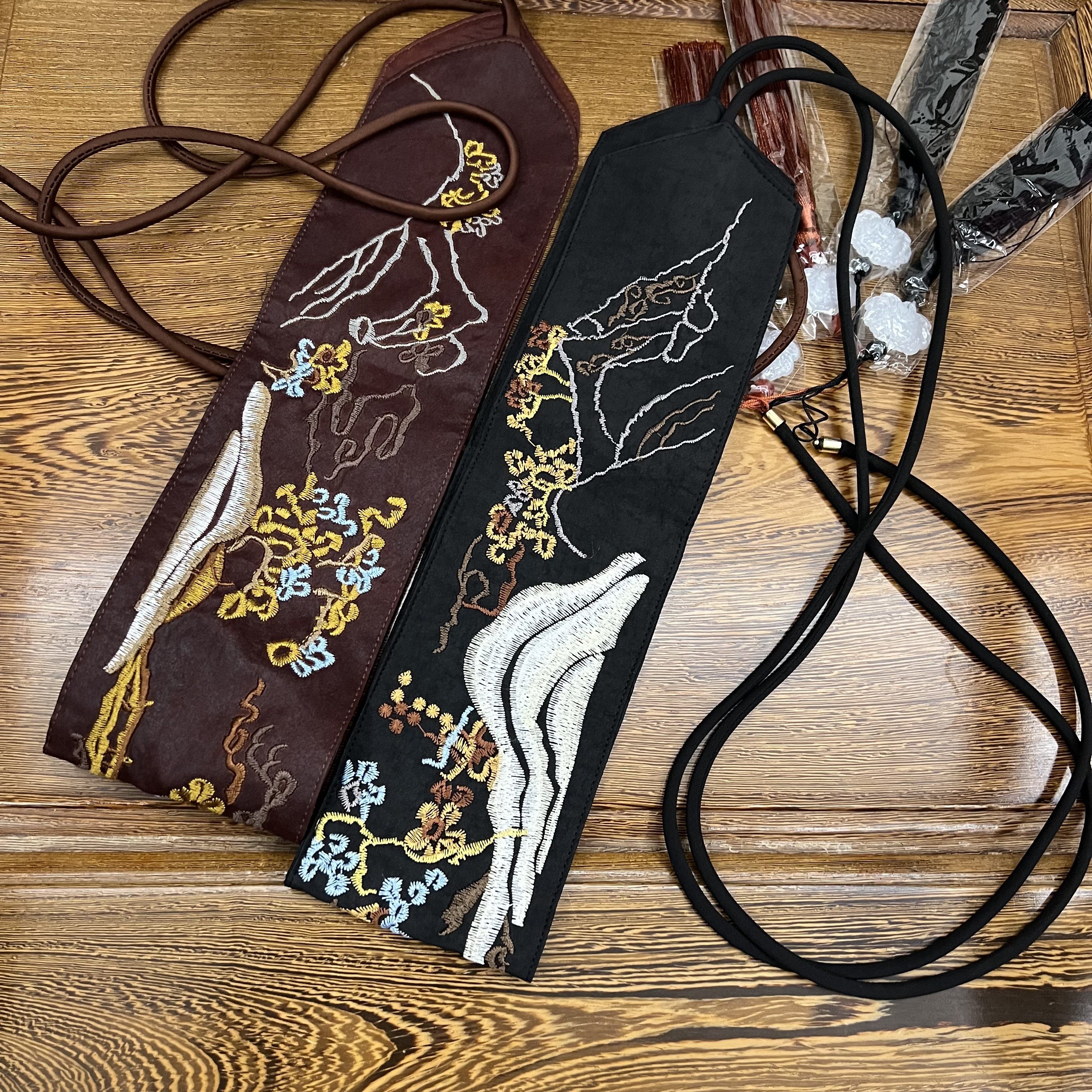 香云纱腰封重工刺绣桑蚕丝腰带女大气时尚