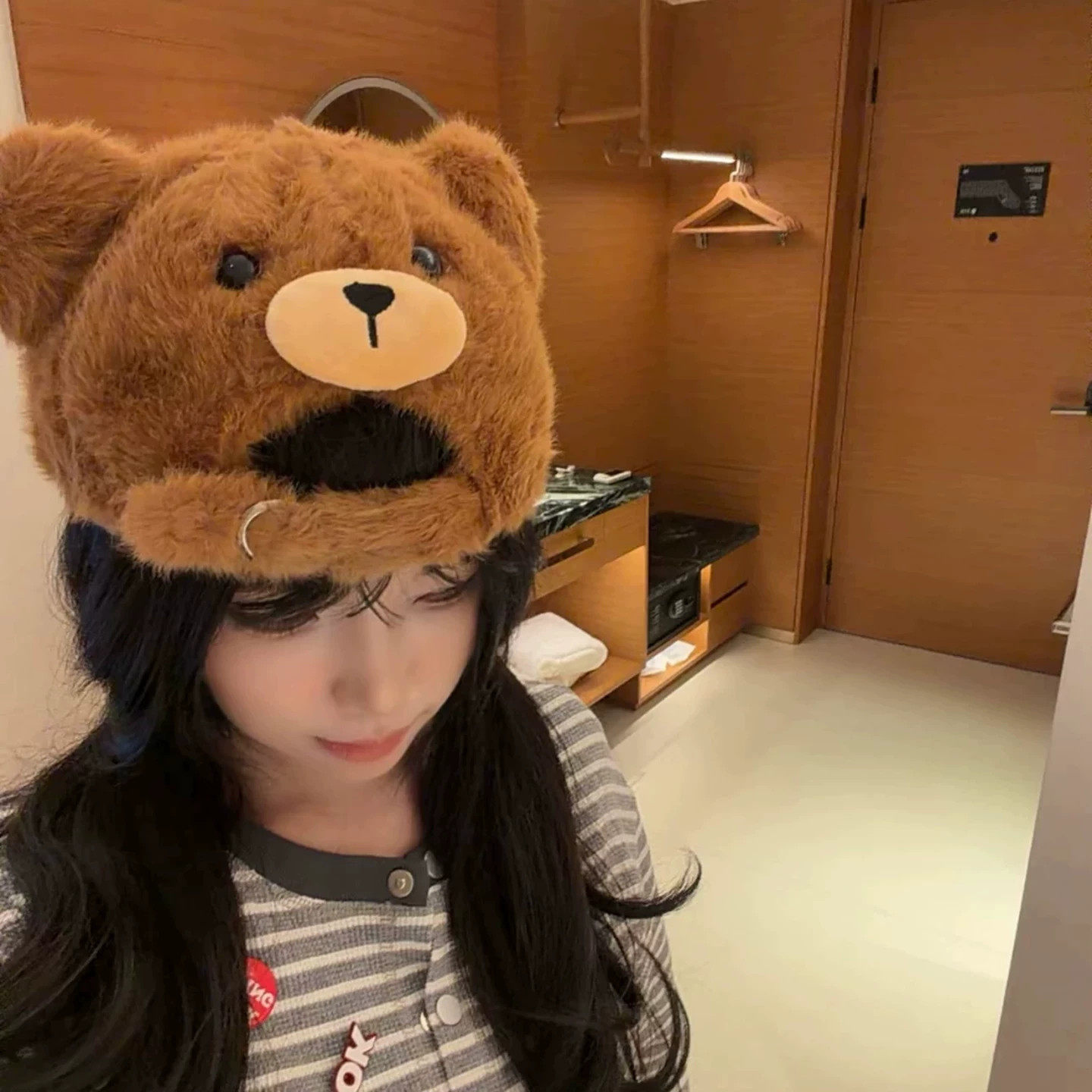秋冬保暖小熊耳显脸小棒球帽女