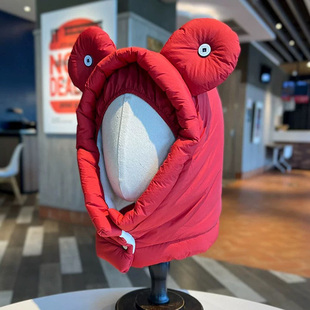 儿童巴拉克拉法帽女可爱小熊耳朵护耳帽子冬季围脖一体护耳雷锋帽