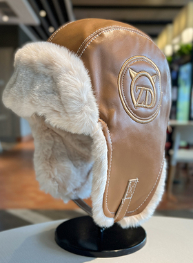 雷锋帽女秋冬加厚保暖PU皮质毛绒帽户外滑雪防寒护耳帽飞行帽潮男