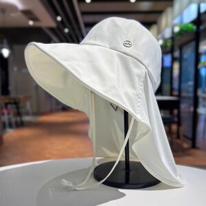 白色冰丝大帽檐遮阳帽女防晒防紫外线2026新款夏季护颈骑车太阳帽