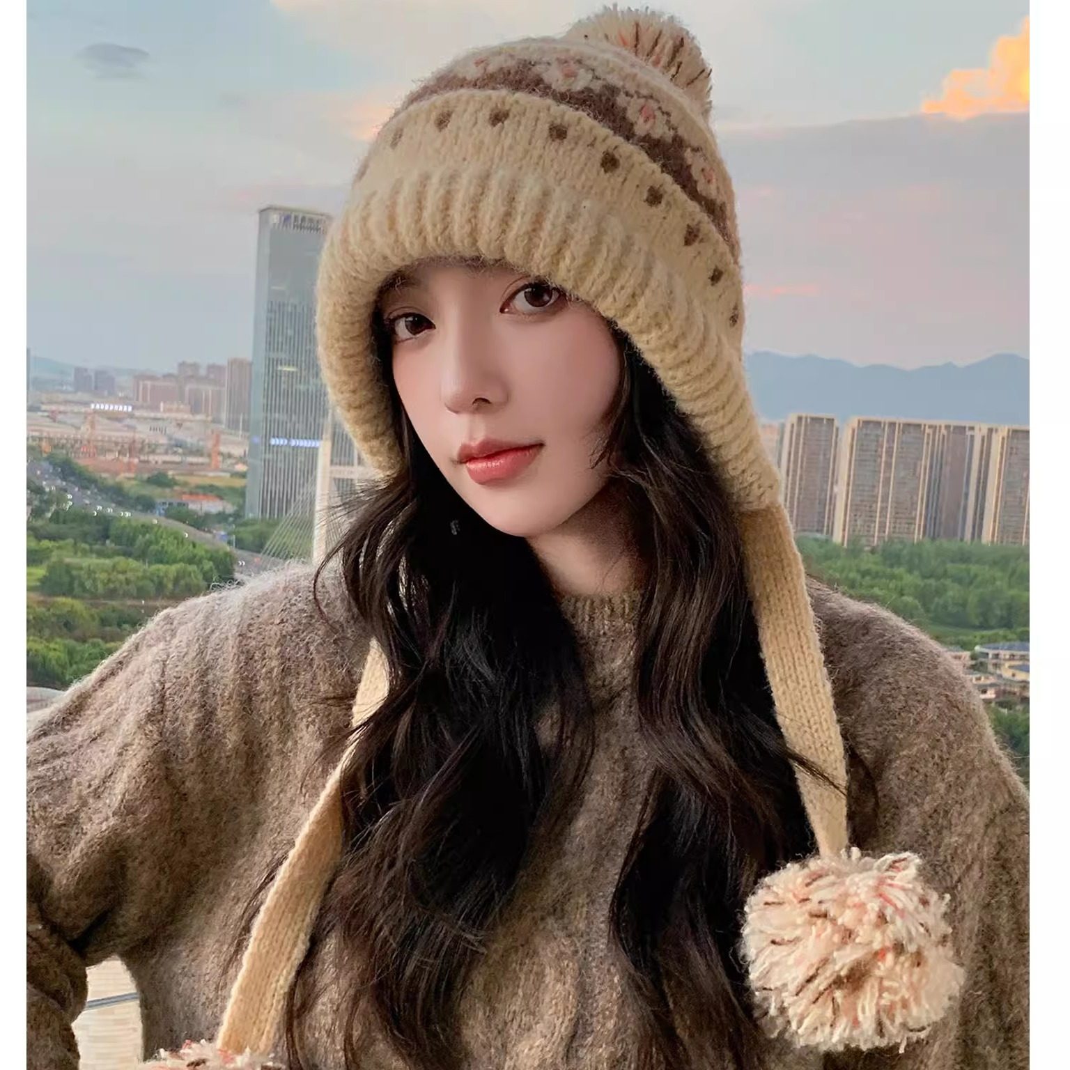 2025新款费尔岛毛线帽子女冬季防寒保暖骑车护耳雷锋帽复古套头帽,服饰配件/皮带/帽子/围巾,帽子,淘宝优惠券,粉丝福利购,淘宝优惠卷