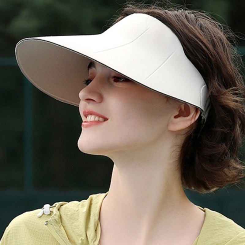 骑车吹不翻防晒帽2025新款帽子女夏季防紫外线无痕遮阳空顶太阳帽