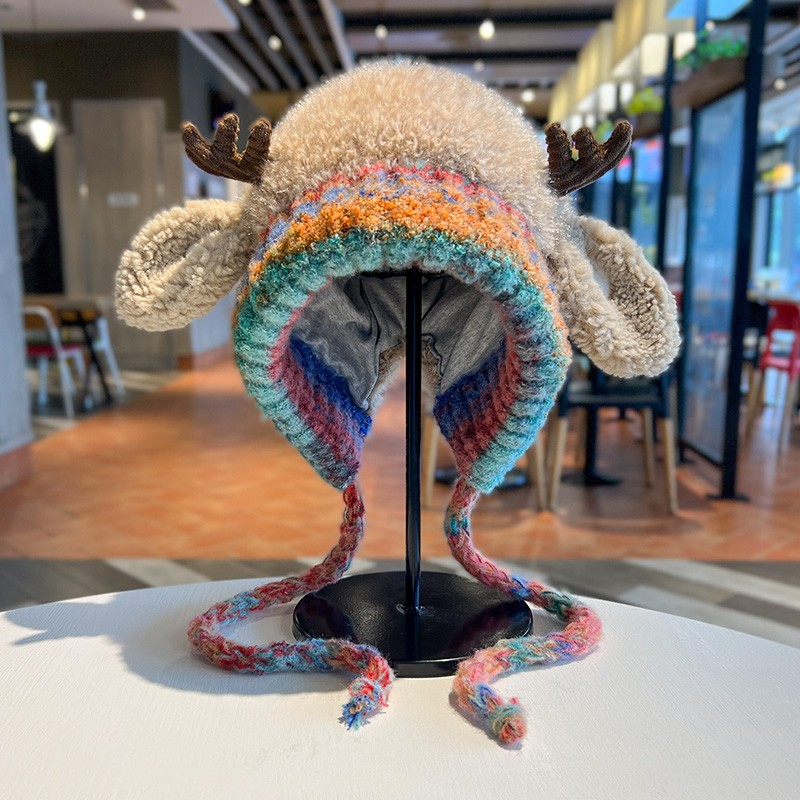 毛线帽针织帽逛街甜美可爱女秋冬