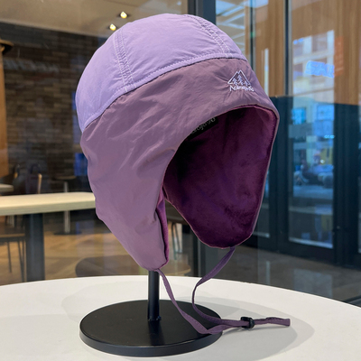 日系户外刺绣护耳保暖飞行帽