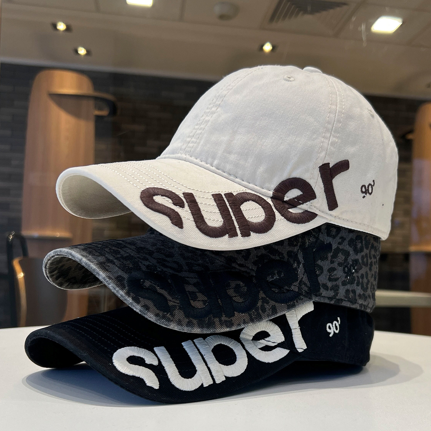 美式重工刺绣字母棒球帽女大帽檐显脸小加大加深鸭舌帽子休闲帽男