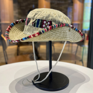 西部牛仔帽男女复古民族风百搭色水洗渔夫帽春秋户外露营登山帽子