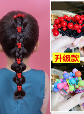 小熙瓜彩色发圈宝宝不伤发皮筋女儿童编发红色豆豆马尾头绳头饰