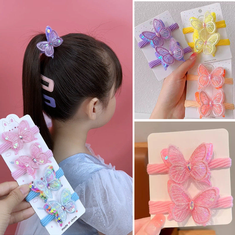儿童发饰亮片蝴蝶高弹力不伤发加粗糖果彩色发圈女童头饰女孩皮筋,童装/婴儿装/亲子装,发饰,淘宝优惠券,粉丝福利购,淘宝优惠卷