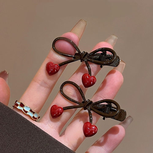 蝴蝶结爱心碎发夹侧边夹