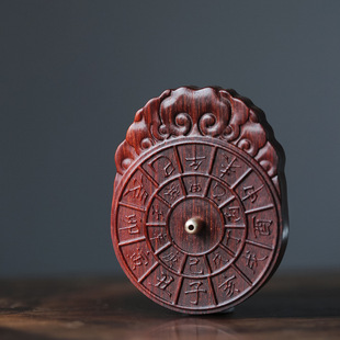 印度小叶紫檀日晷香插无瑕疵做工精细香道用具馈赠佳礼文玩收藏品