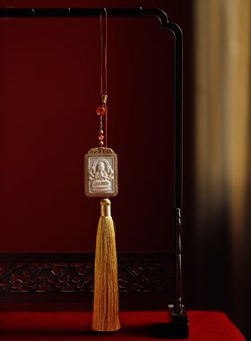 印度老山檀香镶嵌鹿角八大守护神