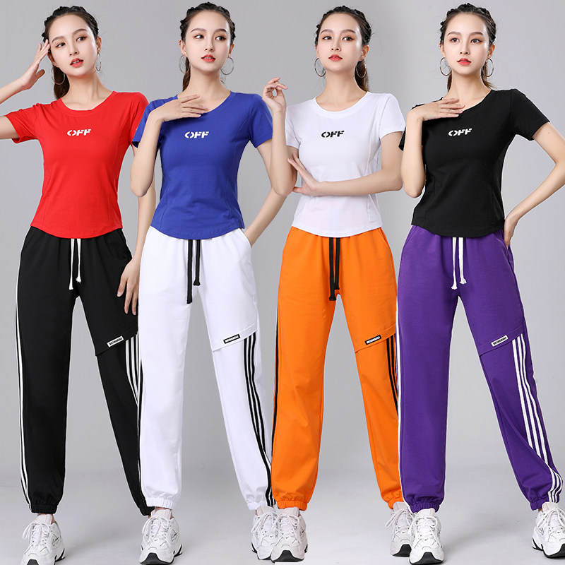 广场舞夏季套装新款短袖女鬼步舞运动舞蹈休闲时尚健身操表演服