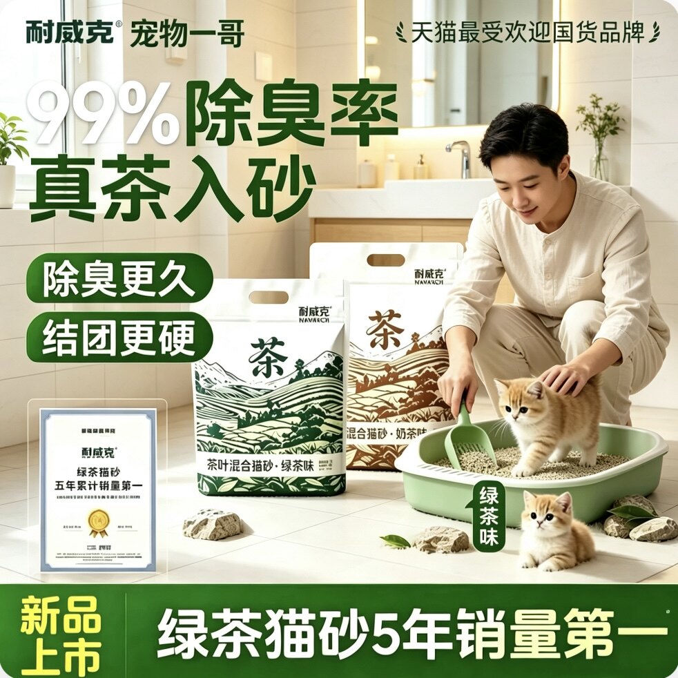 官方双仓发耐威克升级4.0绿茶猫砂