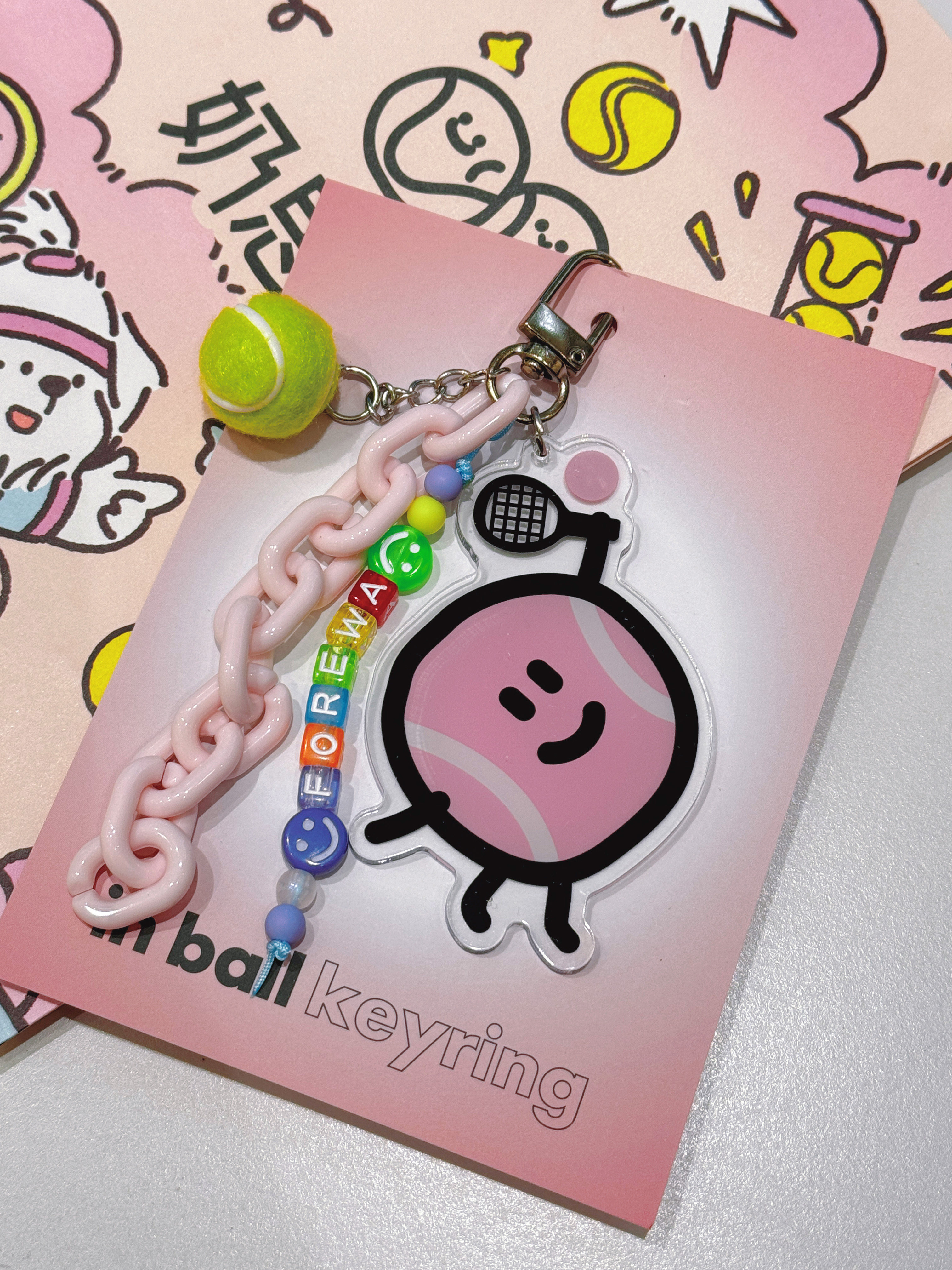 KOREAN DIY NAME CHAIN ENGLISH LETTERS EXCLUSIVE KEYCHAIN INBALL HANGING ACCESSORIES CUTE PERSONALITY