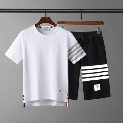 短袖短裤纯棉五分裤短袖运动装tb