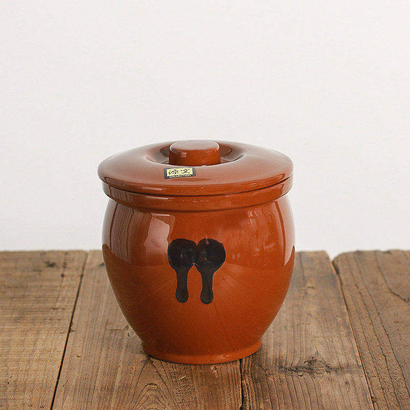 小葵川町屋日本进口常滑烧手工复古糖釉腌渍罐泡菜坛猪油罐辣油罐