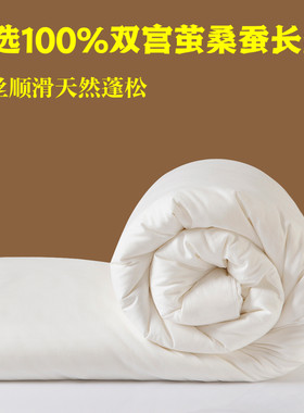桐乡100%桑蚕丝手工拉制春秋被芯双单人子母被空调被加厚冬被