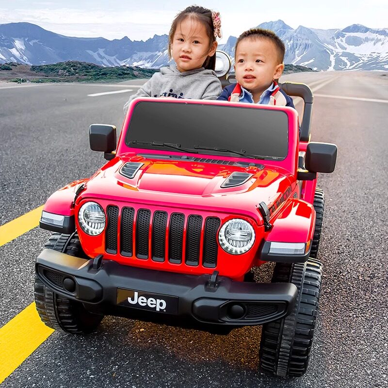 jeep牧马人吉普儿童电动车四轮汽车越野双人双座玩具小孩宝宝可坐