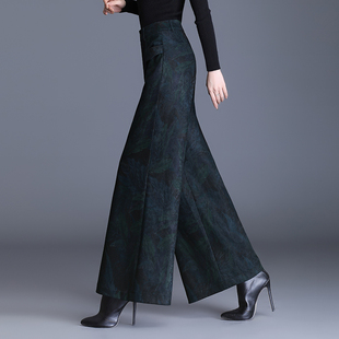 今年流行爆款裙裤时尚女裤子2025秋冬新款高腰宽松阔腿裤大脚长裤