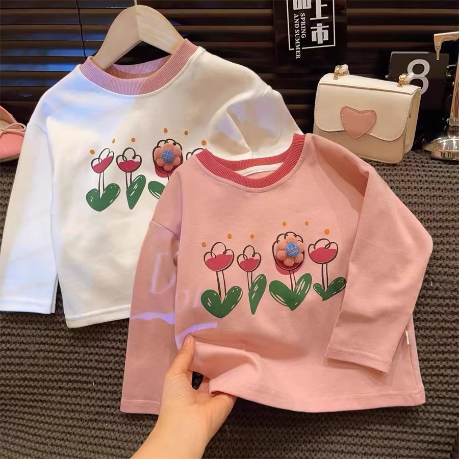 女童纯棉打底衫长袖洋气