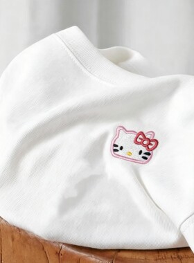 禧衫HelloKitty刺绣全棉长袖T恤