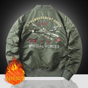 2025秋冬飞行夹克男春秋刺绣棒球服战术夹克JK218薄P115厚P130图片