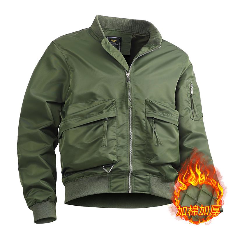 飞行员夹克男秋2025高端时尚休闲棉服外套加厚JK370-薄P95厚P105，男装夹克，星座四季星座1412