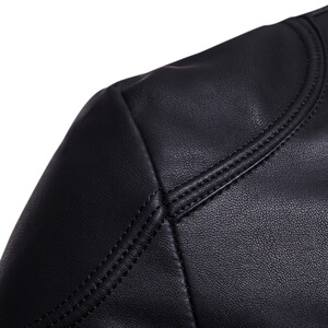 2022秋冬新款外贸男装纯色立领大码修身男士皮衣皮夹克JK21-p98图片