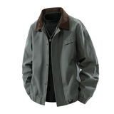 2025春秋外套男撞色灯芯绒翻领纯棉厚实休闲夹克1412-JK2560-P85，男装夹克，星座四季星座1412