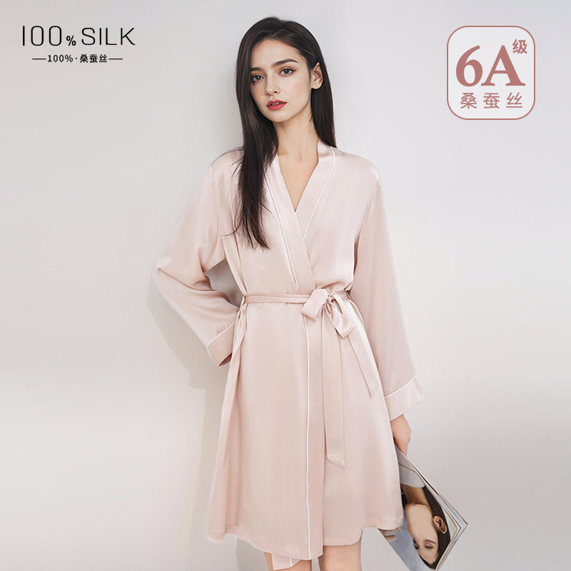 2025春秋新款性感真丝睡袍女高级感100%桑蚕丝丝绸轻奢家居服晨袍