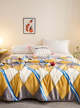 2025新款印花法莱绒毛毯沙发盖毯午睡毯子