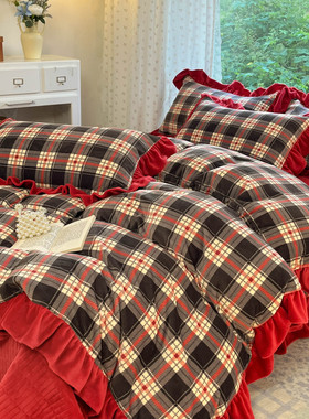 2025新款韩版牛奶绒夹棉床盖四件套