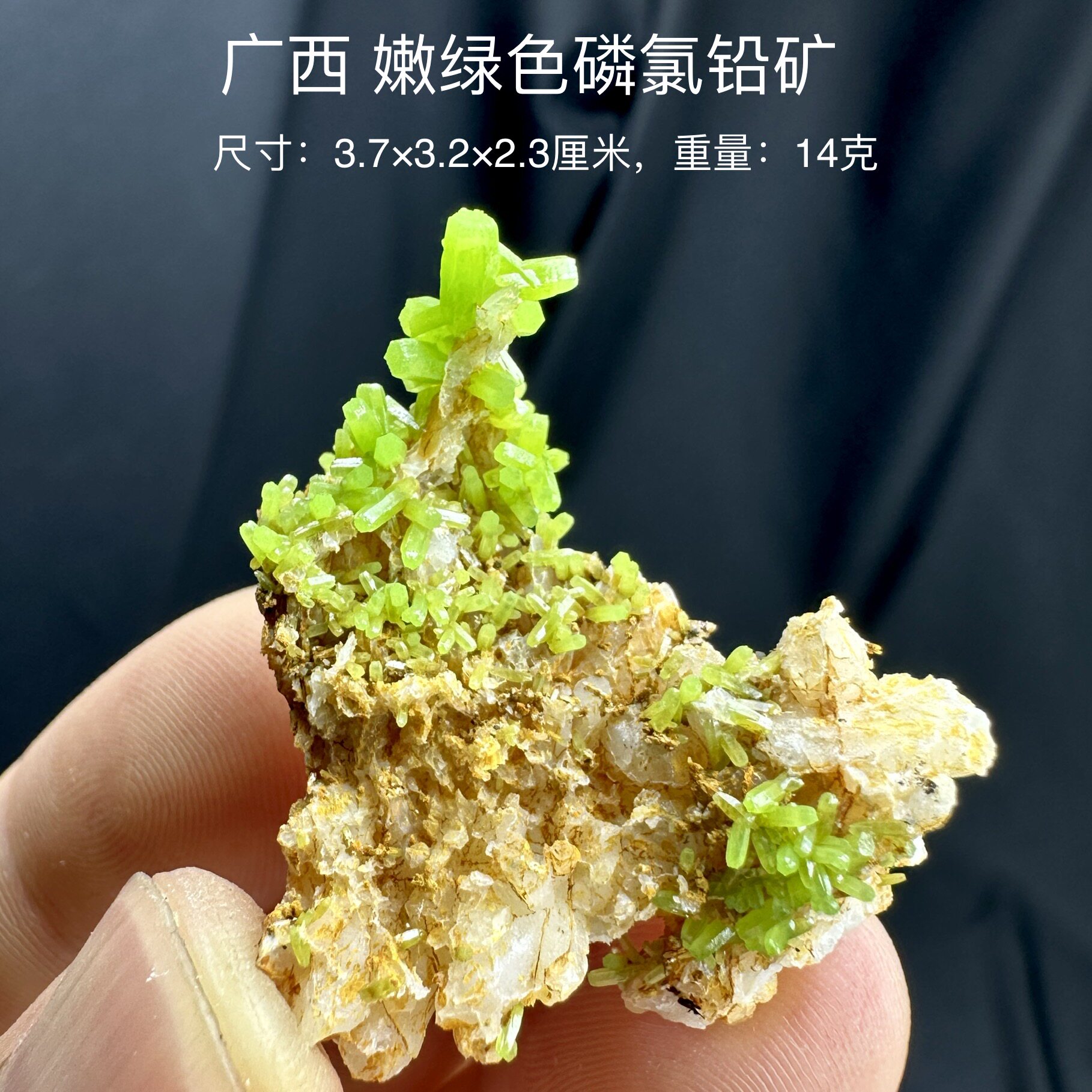 广西嫩绿色磷氯铅矿 天然矿物晶体标本矿石原石收藏石头摆件d34