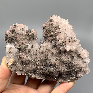 江西红皮水晶簇黄铁矿重晶石共生 天然矿物晶体 标本矿石原石E34