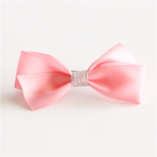 女童外贸夹子欧美风宝宝发夹公主女童清新蕾丝蝴蝶结发饰头饰品