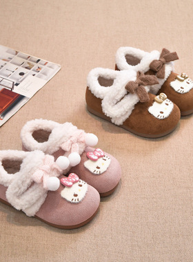 软底韩国风Kitt女童勃肯鞋冬季加绒2025新款儿童女孩保暖毛毛棉鞋